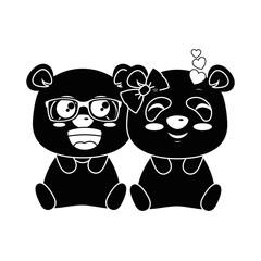 cute pandas lovely emojis kawaii vector illustration design