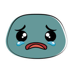 crying emoji face icon vector illustration design