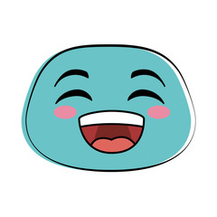 laugh emoji face icon vector illustration design