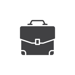 Briefcase icon vector, filled flat sign, solid pictogram isolated on white. Suitcase, portfolio symbol, logo illustration.