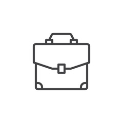 Briefcase line icon, outline vector sign, linear style pictogram isolated on white. Suitcase, portfolio symbol, logo illustration. Editable stroke