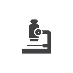 Microscope icon vector, filled flat sign, solid pictogram isolated on white. Research symbol, logo illustration.