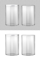 Transparent glass jar with metal lid