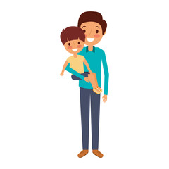 father holding their son kid smiling vector illustration