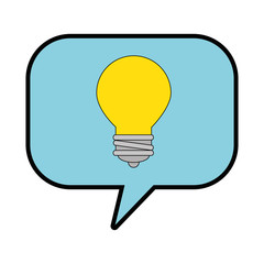 speech bubbles with bulb vector illustration design