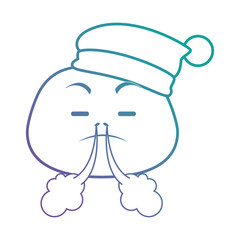 angry emoji face with sleeping hat vector illustration design