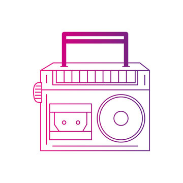 recommend clip art: color silhouette radio equipment to listen music with cassette