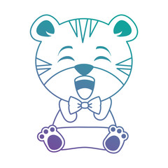 cute tiger kawaii character vector illustration design