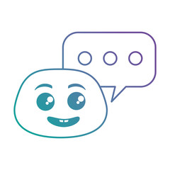 nerd emoji face with speech bubble vector illustration design