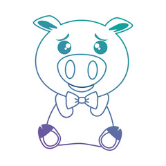 cute pig emoji kawaii vector illustration design
