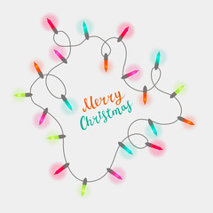 Christmas greeting card with christmas lights