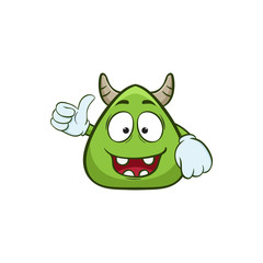 cute monster thumb up cartoon illustration
