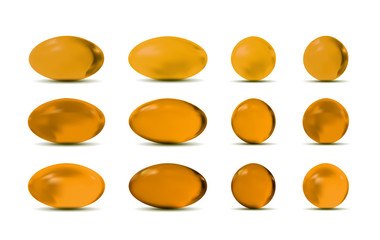 Yellow vector 3d pills