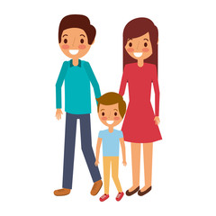 family father mother and son together standing vector illustration