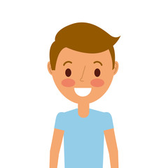 happy cartoon boy young character portrait vector illustration