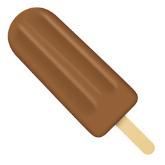 Illustration of an ice cream stick of brown stick, chocolate popsicle stick. Ideal for catalogs, information and institutional material