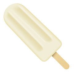 Illustration of a white toothpick ice cream, coconut popsicle, vanilla, milk stick. Ideal for catalogs, information and institutional material
