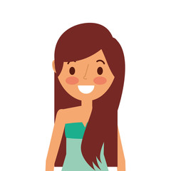 portrait smiling woman smiling with swimsuit vector illustration