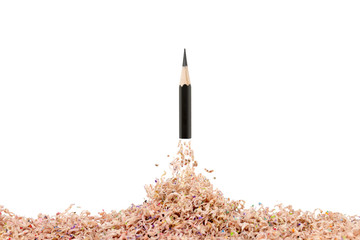 concept sucess : Compare pencils like rockets that are soaring up into the sky.