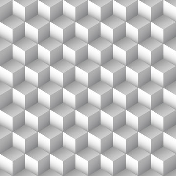 Monochrome Cube Seamless Pattern