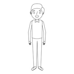 cartoon man male character standing person vector illustration