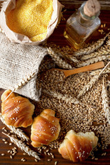 homemade pastries on a wooden table