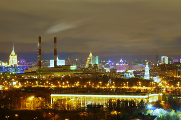 Fototapeta na wymiar visible on the night Moscow