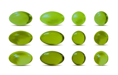 Green vector 3d pills