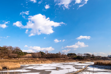 Winter scenery of Seoul Olympic Park.