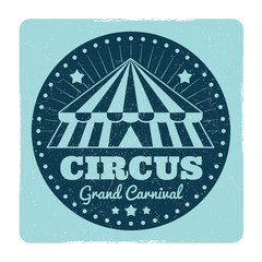 Vintage circus emblem with grunge effect