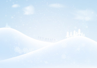 vector winter season and snow falling with snowflakes background