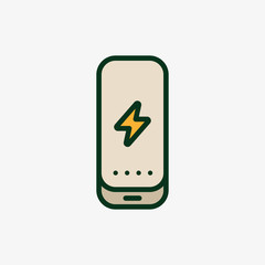 Power Bank Battery Phone Charger Minimalistic Flat Line Outline Stroke Icon Pictogram Symbol