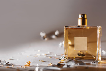Female perfume in beautiful bottle