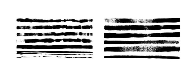 set of grunge brush strokes