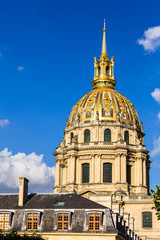 Fototapeta na wymiar Les Invalides: Dome des Invalides (The National Residence of the Invalids). Paris, France