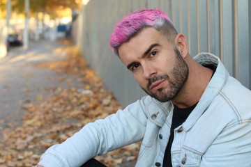 Portrait of handsome man with stylish haircut