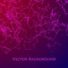 Abstract Network and Connect Background. Dots Connected by Lines. Digital data and deep web concept. Vector illustration