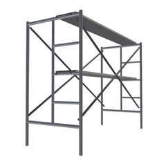 Scaffolding metal construction isolated on white. 3d render illustration