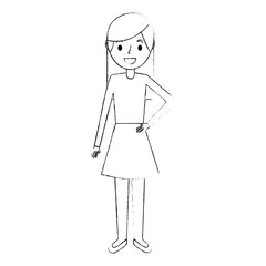 cartoon woman female smiling character vector illustration