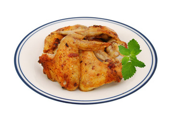 Delicious fried chicken  on the plate