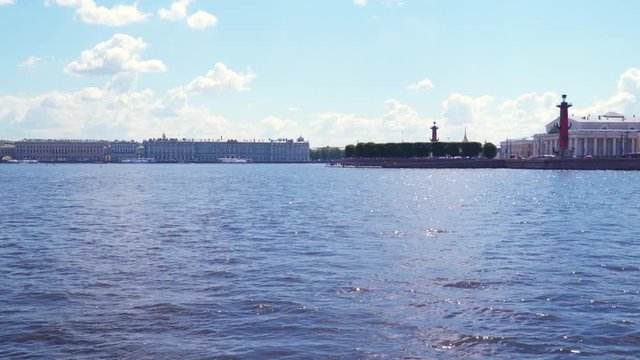 View of the Rostral columns and Winter Palace