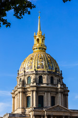 Fototapeta na wymiar Les Invalides: Dome des Invalides (The National Residence of the Invalids). Paris, France