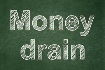 Obraz premium Money concept: text Money Drain on Green chalkboard background