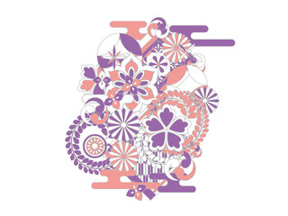 ポップな和柄の背景