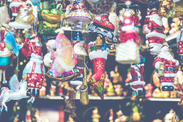 Christmas decorations on the market in Berlin, Germany.