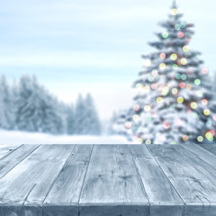 table background and winter landscape 