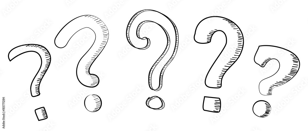 Poster hand drawn question marks vector