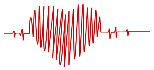 Hand drawn heart beat vector