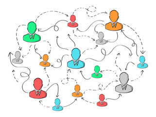Hand drawn social network vector presentation