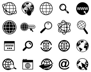 Black web vector icons pack